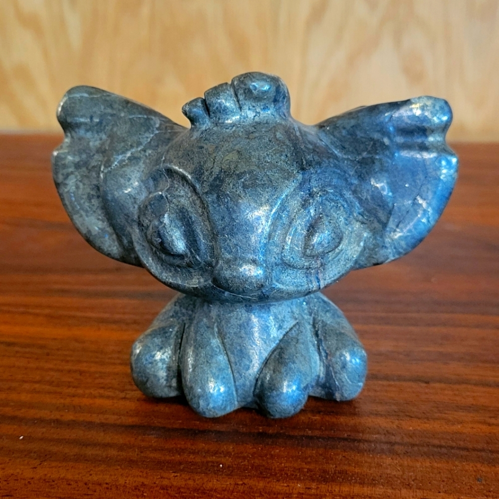 Natural Pyrite Disney Stitch 3" Tall 4" Wide